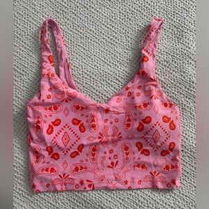 Aerie Pink and Red Bandana Print Sport Bra